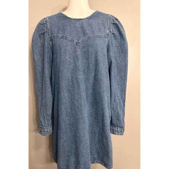 Free People Self Control Denim Mini Dress in Blue 0 - Picture 2 of 9